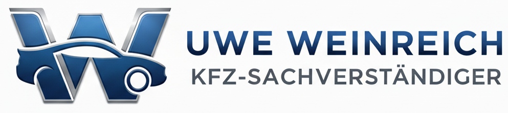 Dies ist das offizielle Logo der Webseite von www.gutachterweinreich.de, mit dem nebenstehenden Text "Uwe Weinreich, Kfz-Sachverständiger"